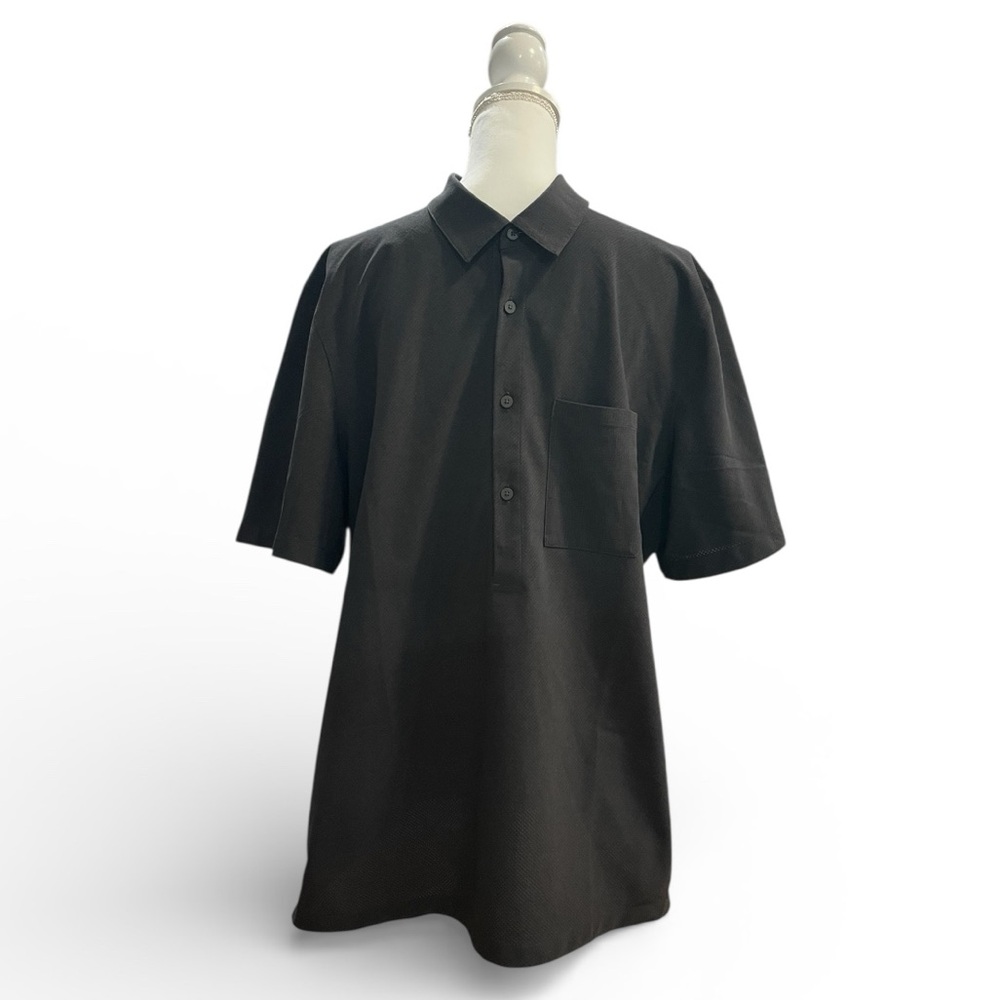 lululemon Men’s Charcoal Gray Half Button-Up Polo with Pocket